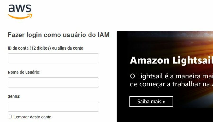 Imagem aws login